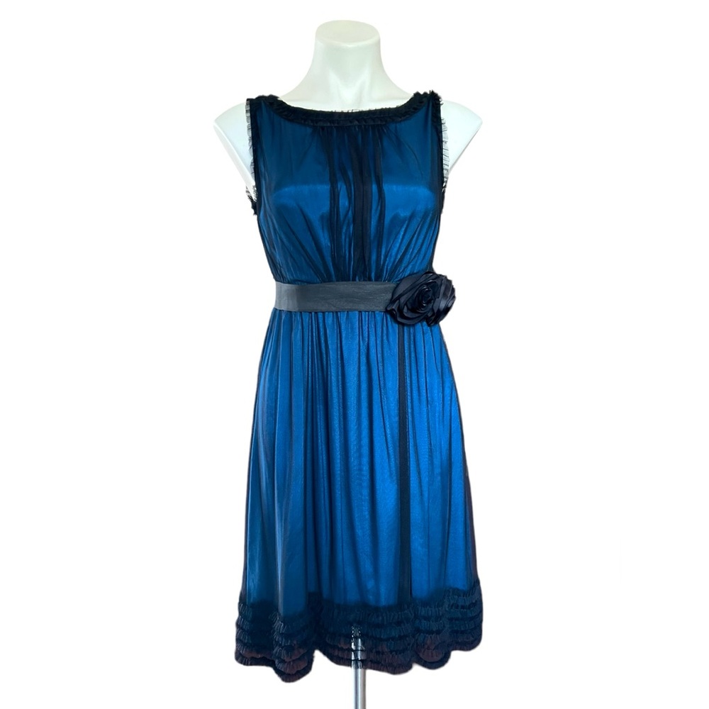 Anthropologie Moulinette Soeurs Stilled Night‎ mesh overlay midi dress size XS